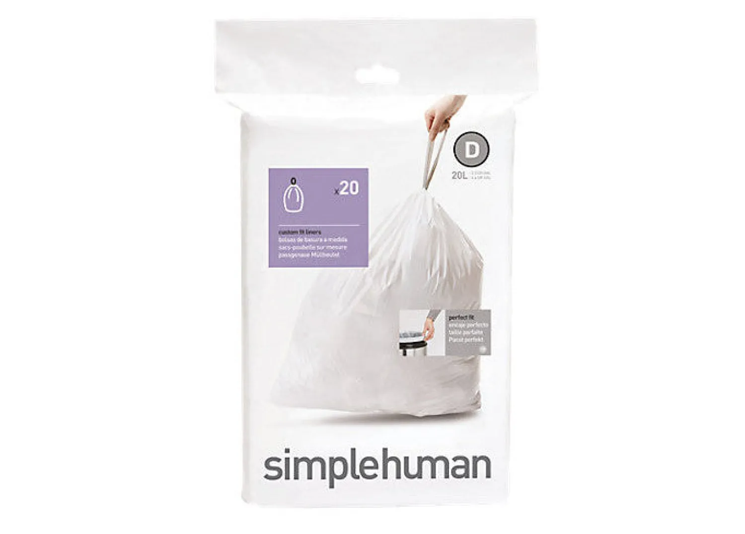 Simplehuman Code D Custom Fit Can Liners - Pack of 20