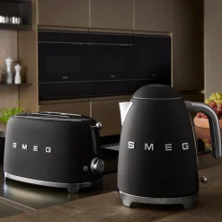 Smeg Jug Kettle & 2 Slice Toaster Set - Matte Black