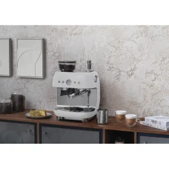 Smeg 50s Style Retro EGF03 Bean-to-Cup Espresso Coffee Machine - White
