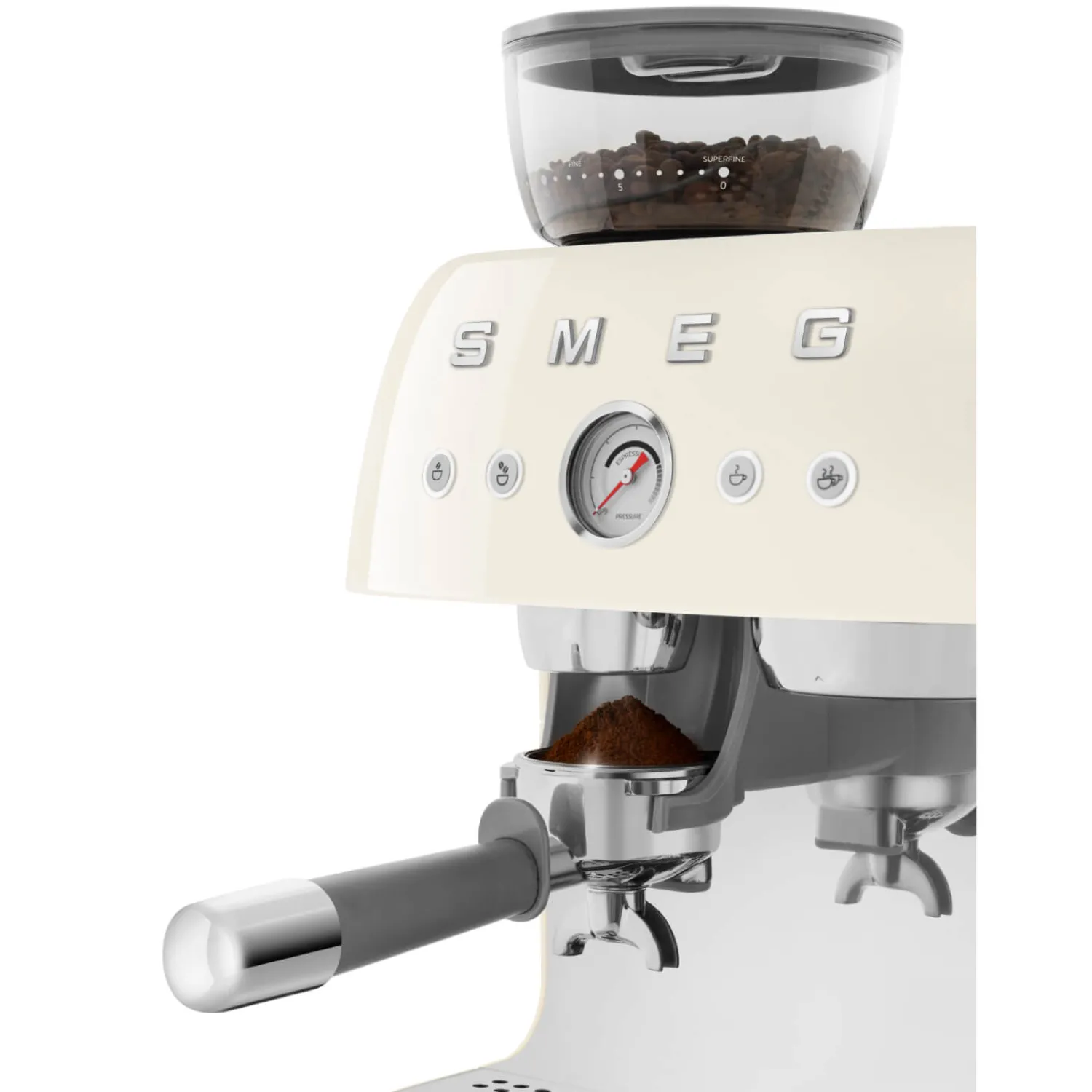 Smeg 50s Style Retro EGF03 Bean-to-Cup Espresso Coffee Machine - Cream