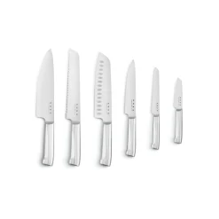 Smeg 50's Style Retro KBSF02 7-Piece Knife Block Set - Pastel Blue