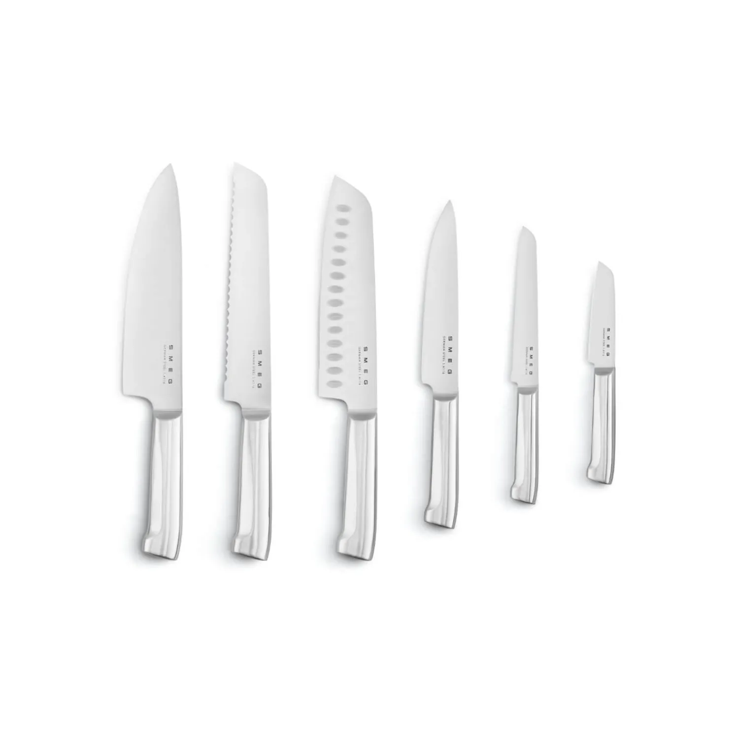 Smeg 50's Style Retro KBSF02 7-Piece Knife Block Set - Pastel Blue