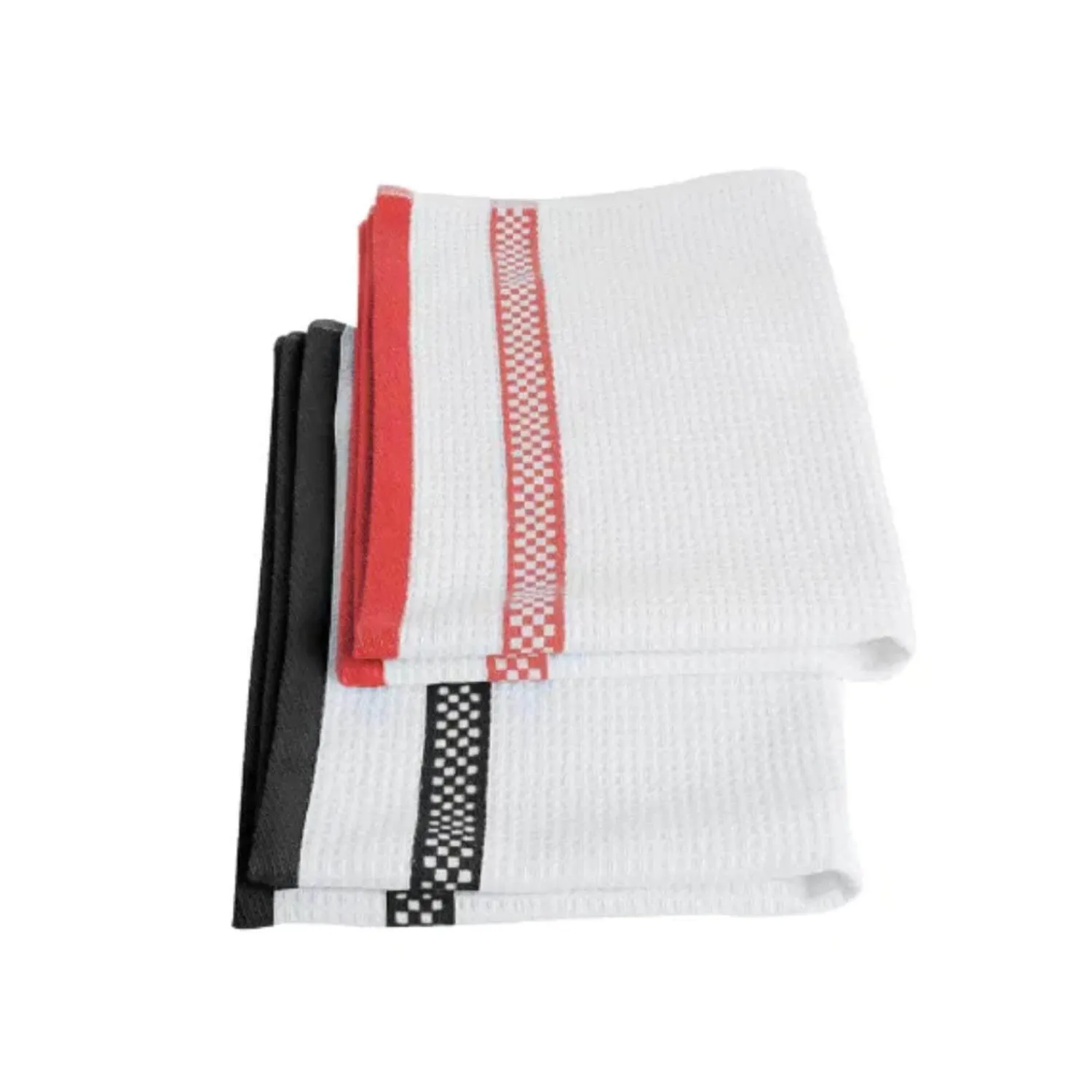 STOW GREEN 100% Cotton Mayfair Tea Towel - Black or Red