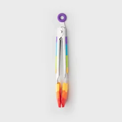 Taylor's Eye Witness Taylor's Eye Witness Stainless Steel Silicone Mini Tongs - Rainbow