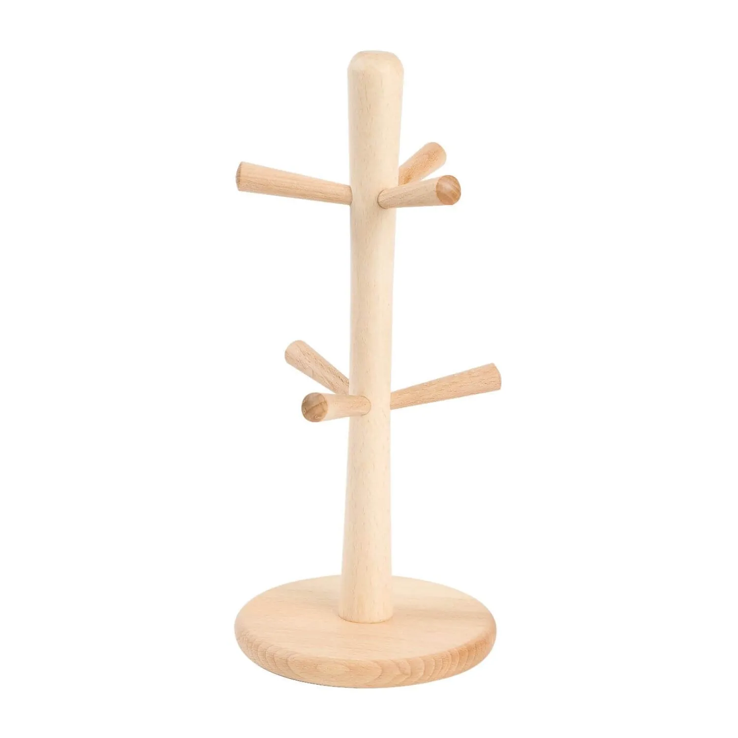 Tu0026G T&G Woodware Beech 6 Peg Mug Tree - Natural