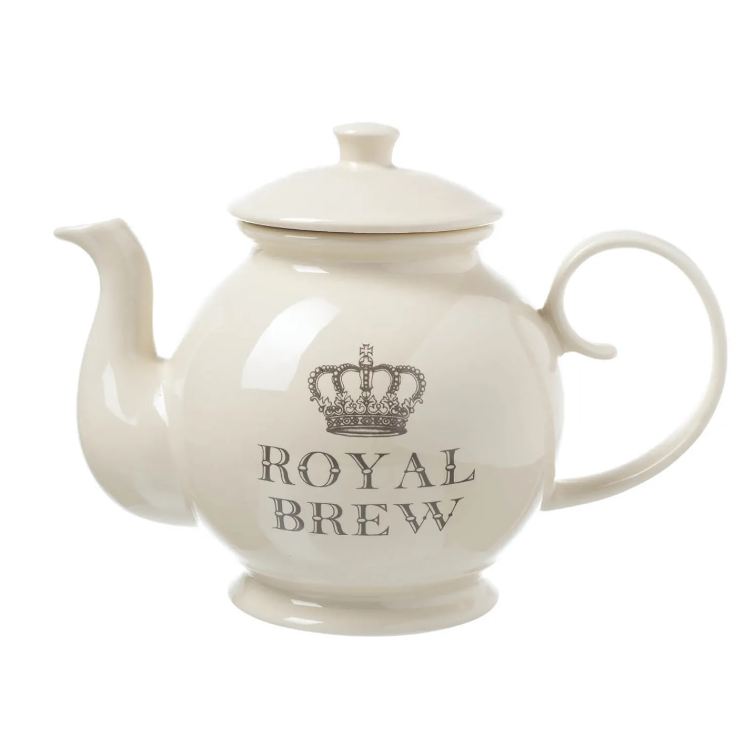 TUFTOP Majestic Coronation 4-Cup Stoneware Cream Teapot