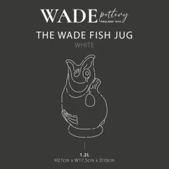 Wade Fish Earthenware 1.2 Litre Gluggle Jug - White