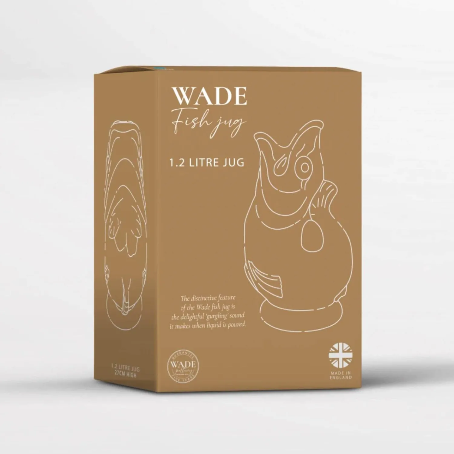 Wade Fish Earthenware 1.2 Litre Gluggle Jug - Agave