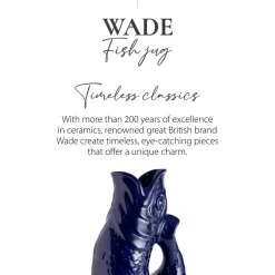 Wade Fish Earthenware 0.6 Litre Gluggle Jug - Cobalt