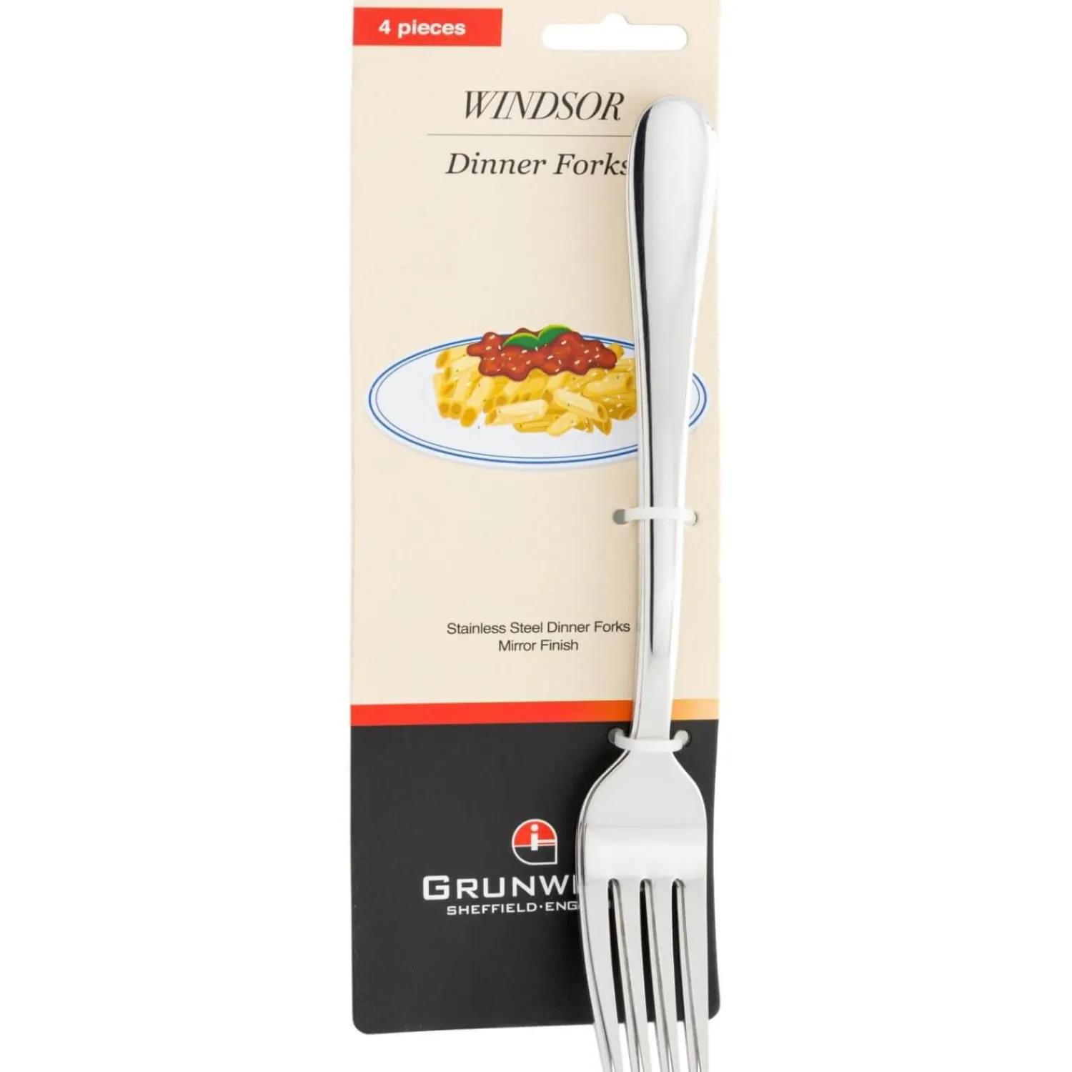 WINDSOR Stainless Steel 4 Piece Dinner Fork - Set of 4