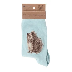 Wrendale Designs by Hannah Dale Ladies Blue Socks - Hedgehugs