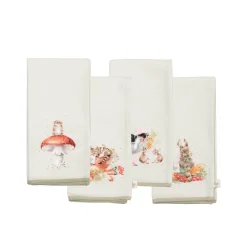 Wrendale Designs by Hannah Dale 100% Cotton Fabric Set of 4 Napkins - Garden Friends