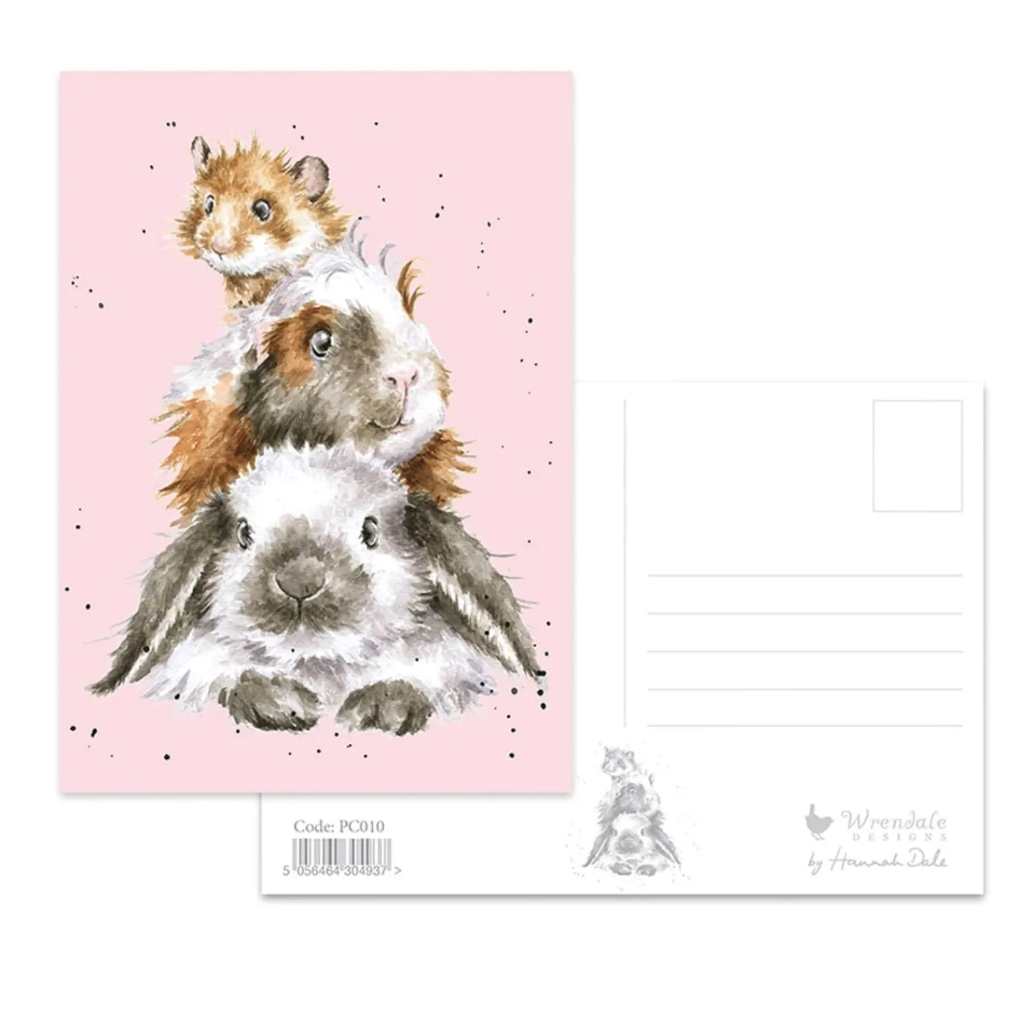 Wrendale Designs by Hannah Dale Postcard - Piggy In The Middle