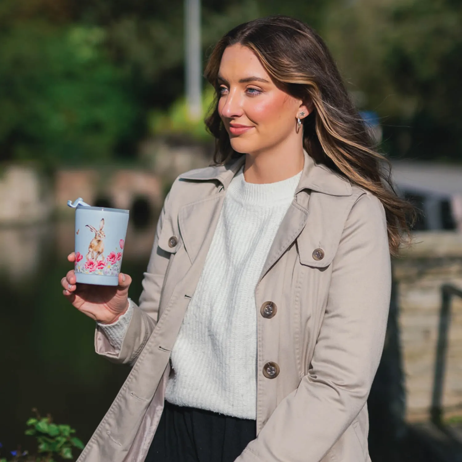 Wrendale Designs by Hannah Dale 320ml Thermal Travel Cup - Field of Flowers