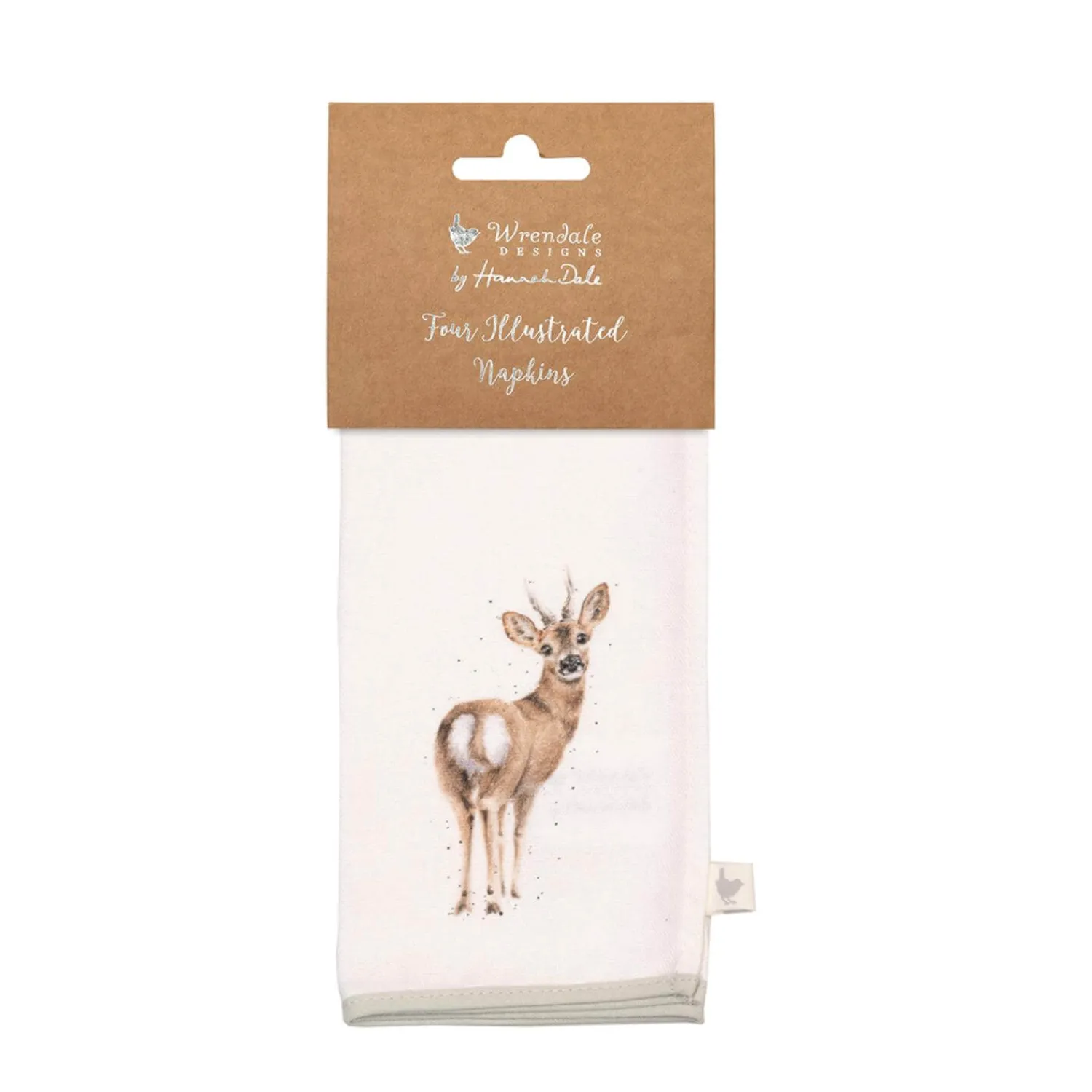 Wrendale Designs by Hannah Dale 100% Cotton Fabric Set of 4 Napkins - Woodlanders