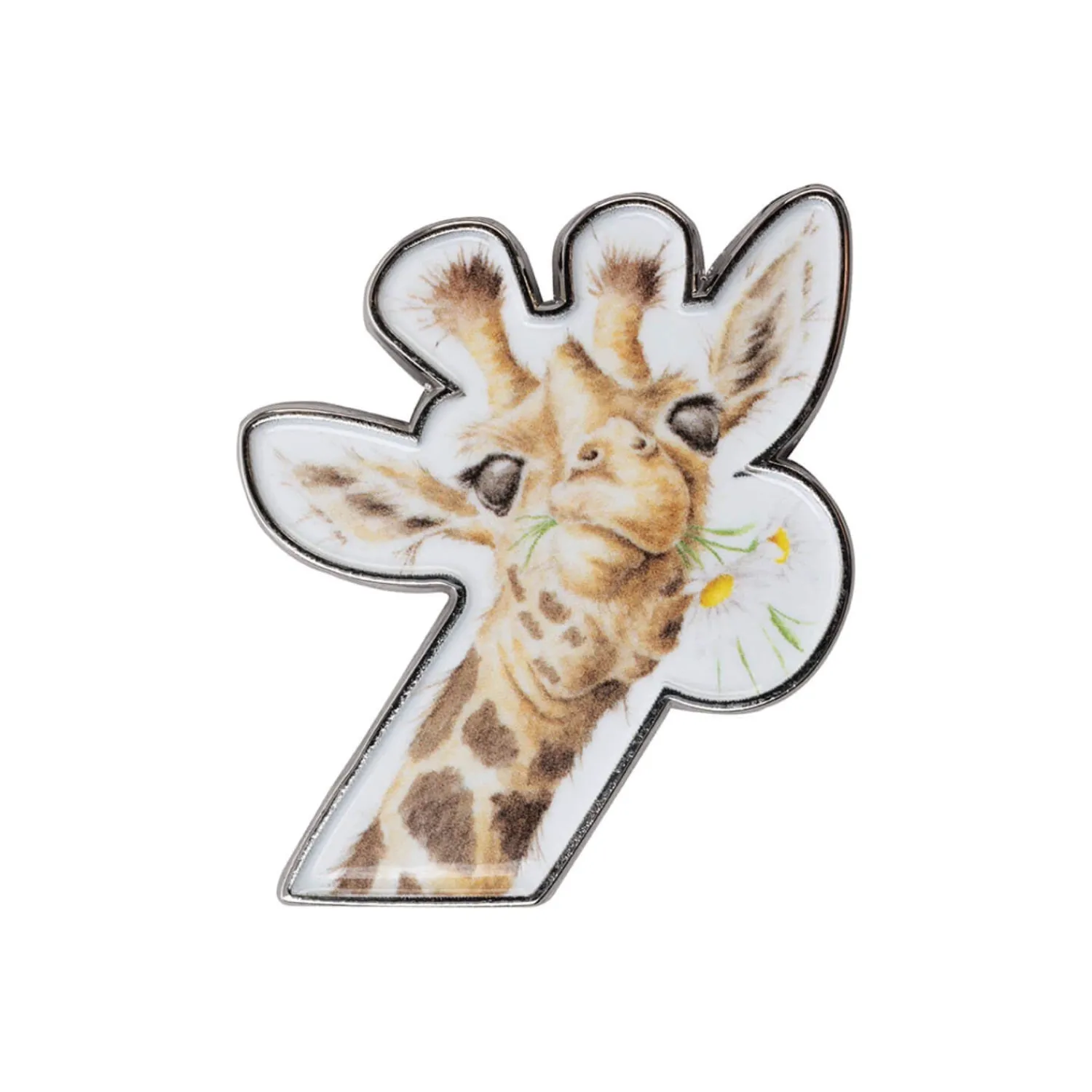 Wrendale Designs by Hannah Dale Pin Badge - Flowers - Giraffe