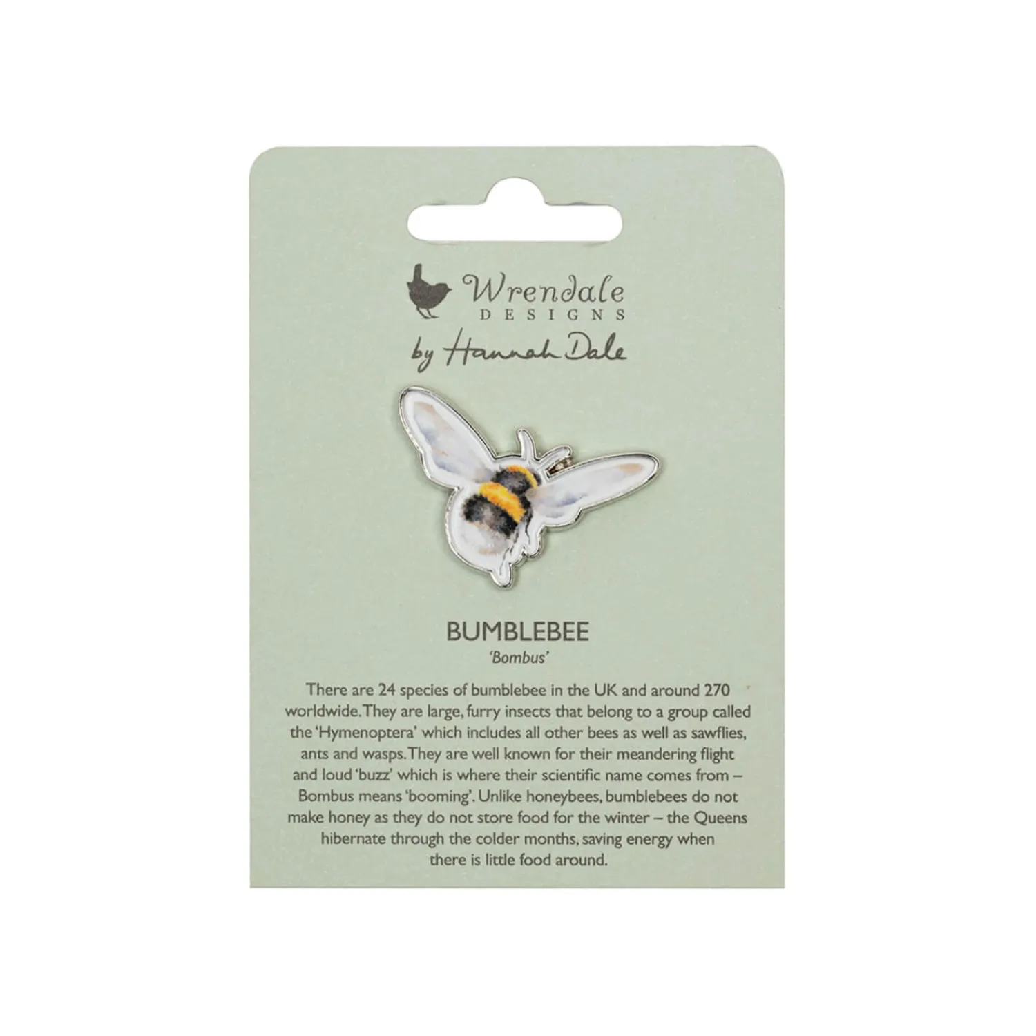 Wrendale Designs by Hannah Dale Pin Badge - Flight Of The Bumblebee - Bee