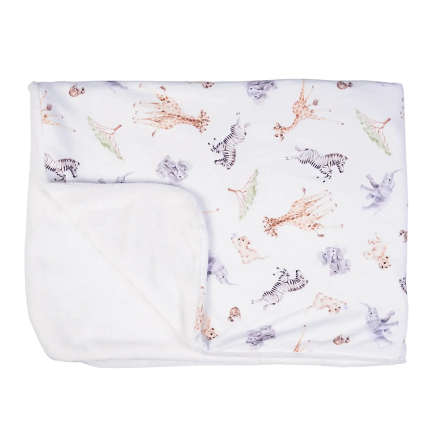 Wrendale Designs by Hannah Dale Little Wren Baby Blanket - Little Savannah - African Animals