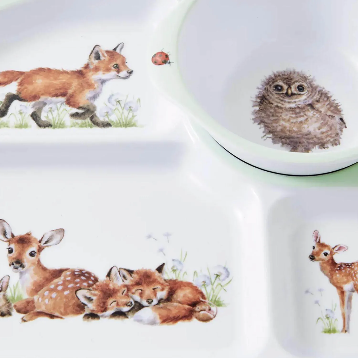 Wrendale Designs Little Wren Melamine Divided Plate & Bowl Set