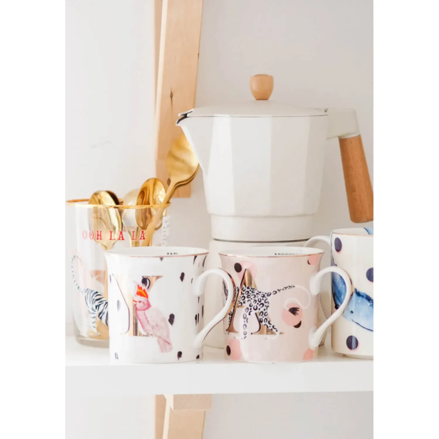 Yvonne Ellen Bone China 330ml Alphabet Mug - T