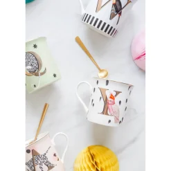 Yvonne Ellen Bone China 330ml Alphabet Mug - V
