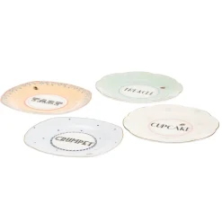 Yvonne Ellen 4-Piece Fine China Tea Plate Set - Cheeky