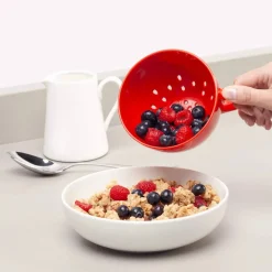Zeal Berry 10cm Melamine Colander with Handle - Red
